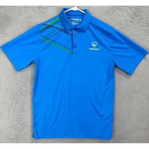 Top Golf Shirt Adult Medium Blue Employee Polo Golfer Golfing Rugby Athletic Men